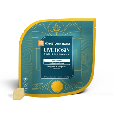 HOMETOWN HERO DELTA 9 LIVE ROSIN GUMMIES 50MG - Puff Love Smoke Shop