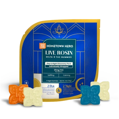 HOMETOWN HERO DELTA 9 LIVE ROSIN DAY & NIGHT GUMMIES (4ct)