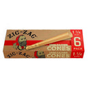 Zig-Zag 1 1/4 Unbleached Cones - 6 Pack