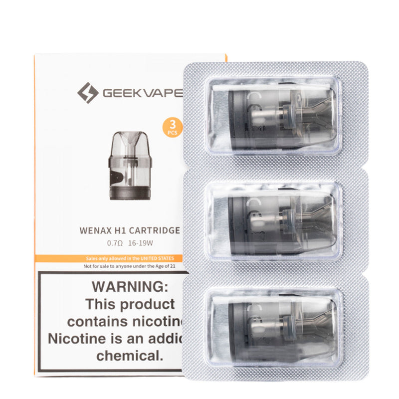 Geek Vape Wenax H1 Cartridge - 3-Pack for Pure, Flavorful Vaping