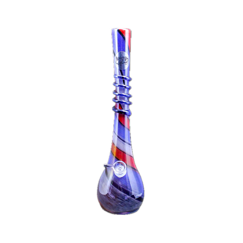 Twisted Sister Glassworks 17" Triple Bubble Vase W/ Wrap Lt11