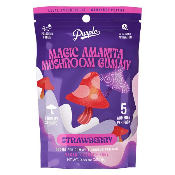 Purple Magic Amanita Mushroom Gummies (3000Mg, 5Ct)