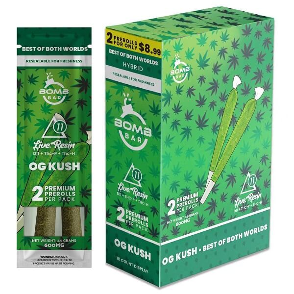 Bomb Bar 1G D8 THCO Kief Pre-Roll