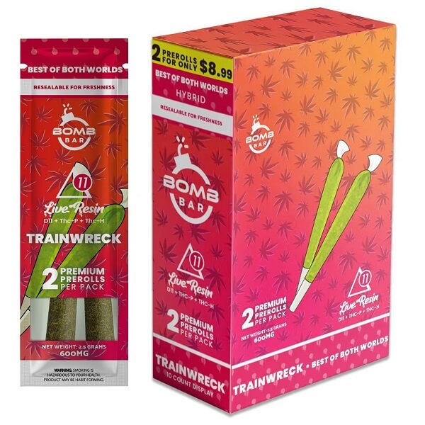 Bomb Bar Live Resin D11 THCP Thch Pre-Rolls 2.5G 600Mg (2 Count)