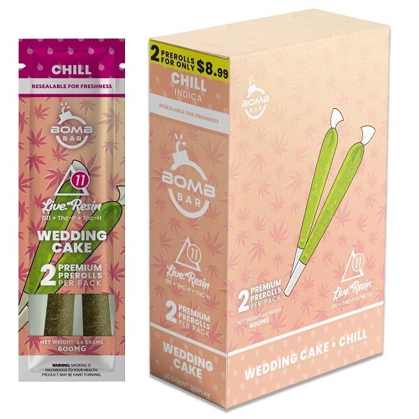 Bomb Bar Live Resin D11 THCP Thch Pre-Rolls 2.5G 600Mg (2 Count)