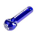Red Eye Glass 3.25" Flower Power Hand Pipe
