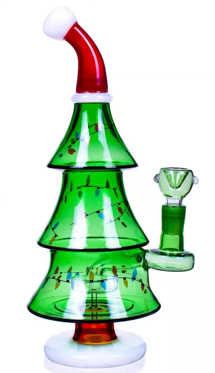 Cheech Glass 10" Christmas Tree Perc Water Pipe