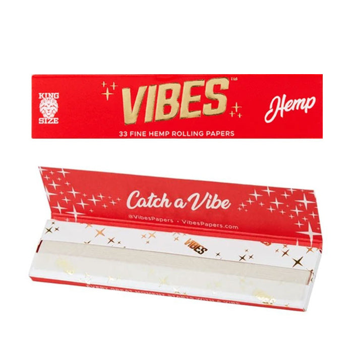 Vibes King Size Slim Hemp Paper - Red Box